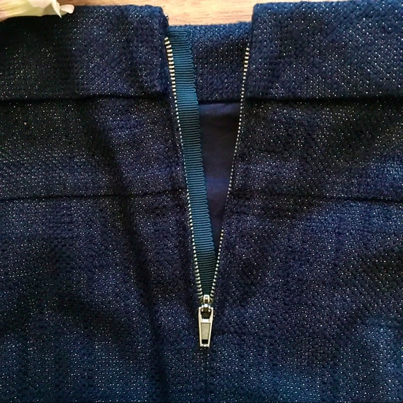 🌸 JCREW LINED SHIMMER THREAD NAVY BLUE SKIRT NO FLAWS - Picture 3 of 11